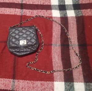 Aldo Elegant Small Black Quilted Chain Bag